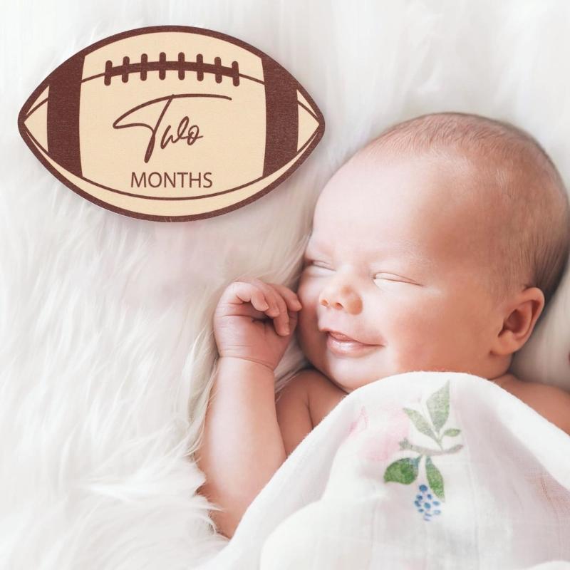Baby Monthly Milestones Marker Discs Set with Stand and Bag Photo Props Baby Announcement Sign Gift for Infant Boy Girl