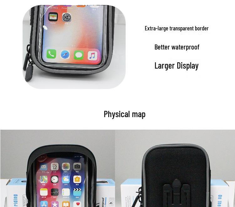 Waterproof Front Handlebar Bag with Sunshade & Touch Screen for Navigation