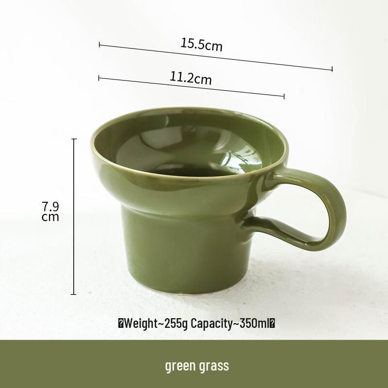 Vintage Ceramic Wide-Mouth Mug