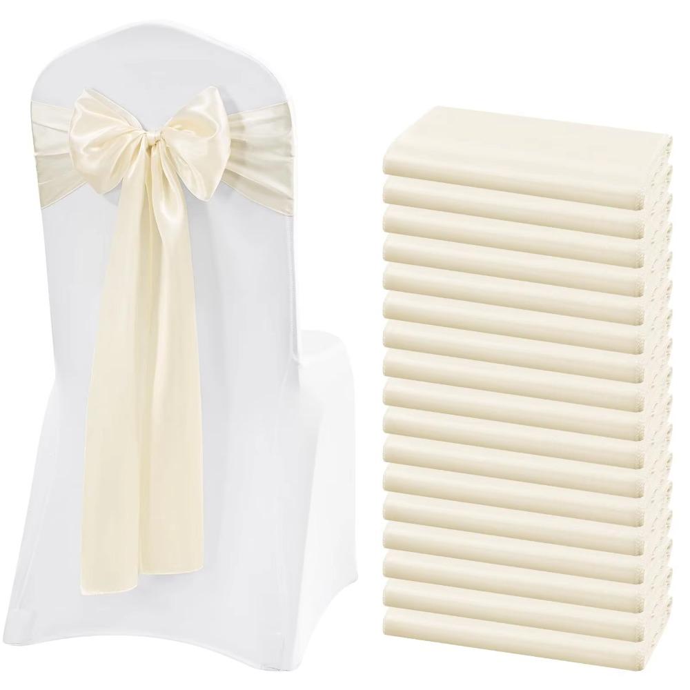 5pcs Vintage Satin Wedding Chair Sashes 275cm Chair Back Ribbon Bow Chair Cover  Baby Shower