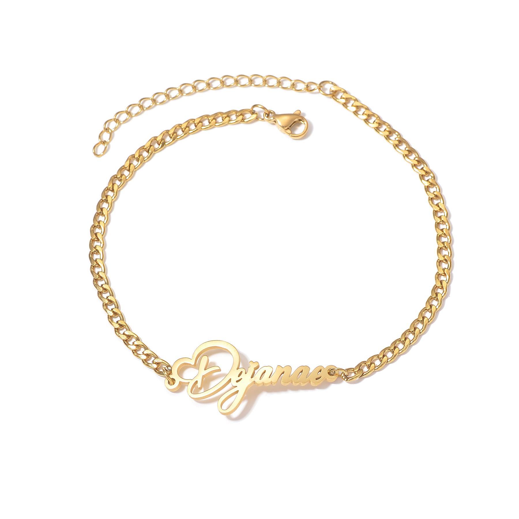 

Atoztide Personalized Custom Name Necklace Bracelet Stud Earring Jewelry Set Stainless Steel For Women NK Chain Birthday Gift Send the Length&Silver color