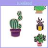 Charming Cartoon Mini Cactus Plant Brooch Alloy Badge For Fashionable Clothing Accessories