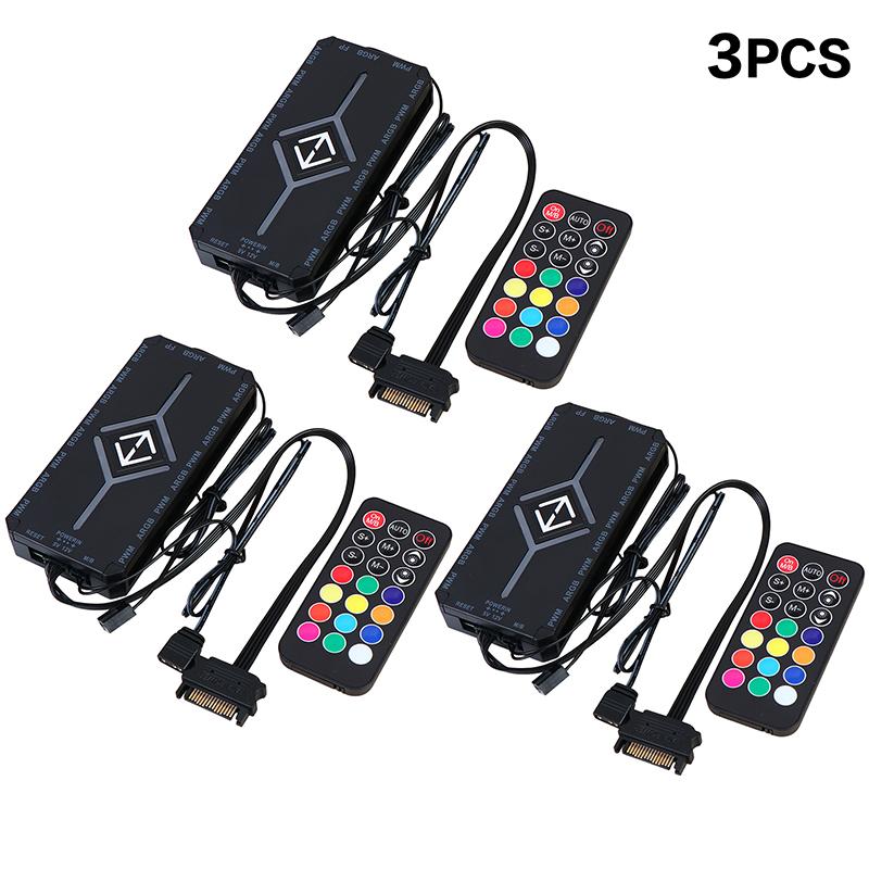1 To 9 3 In 1 5V 3 Pin Argb Controller Cooling Fan Hub Pwm Magnetic Suction Hub With Argb Controller 5V 3 Pin For Pc Case