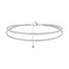 2pcs Sparkling Ankle Chain Adjustable Thin Foot Chain Double-Layer Anklet  Summer Beach