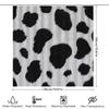 Animal Print Shower Curtain With Black Spots Waterproof Fabric For Bathroom Decor White Black