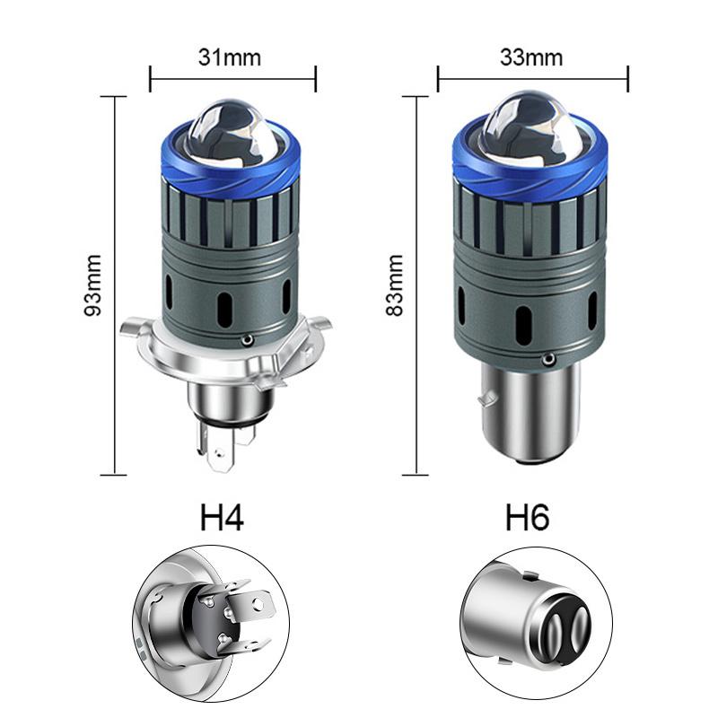 1Pc 20000Lm Motorcycle Headlight H4 LED BA20D H6 Turbo Bulb High Low Beam Moto CSP Led Projector Lens Motorbike Lamp White Yellow 6000K 3000K