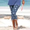 Cropped Women Elastic Vacation Pants Summer Casual Printed Cycling Shorts Skinny Leggings Trousers Waist