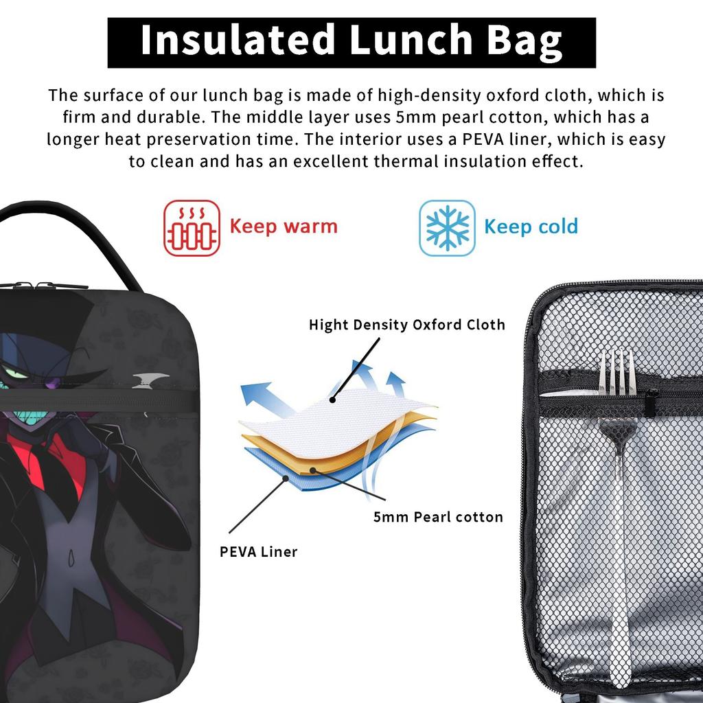 Insulated Lunch Bag Villainous Comdy Accessories  Storage Food Box Harajuku Thermal Cooler Lunch Box For School