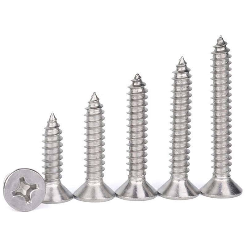 Bing Yu 304 Stainless Steel Phillips Countersunk Self-Tapping Screws