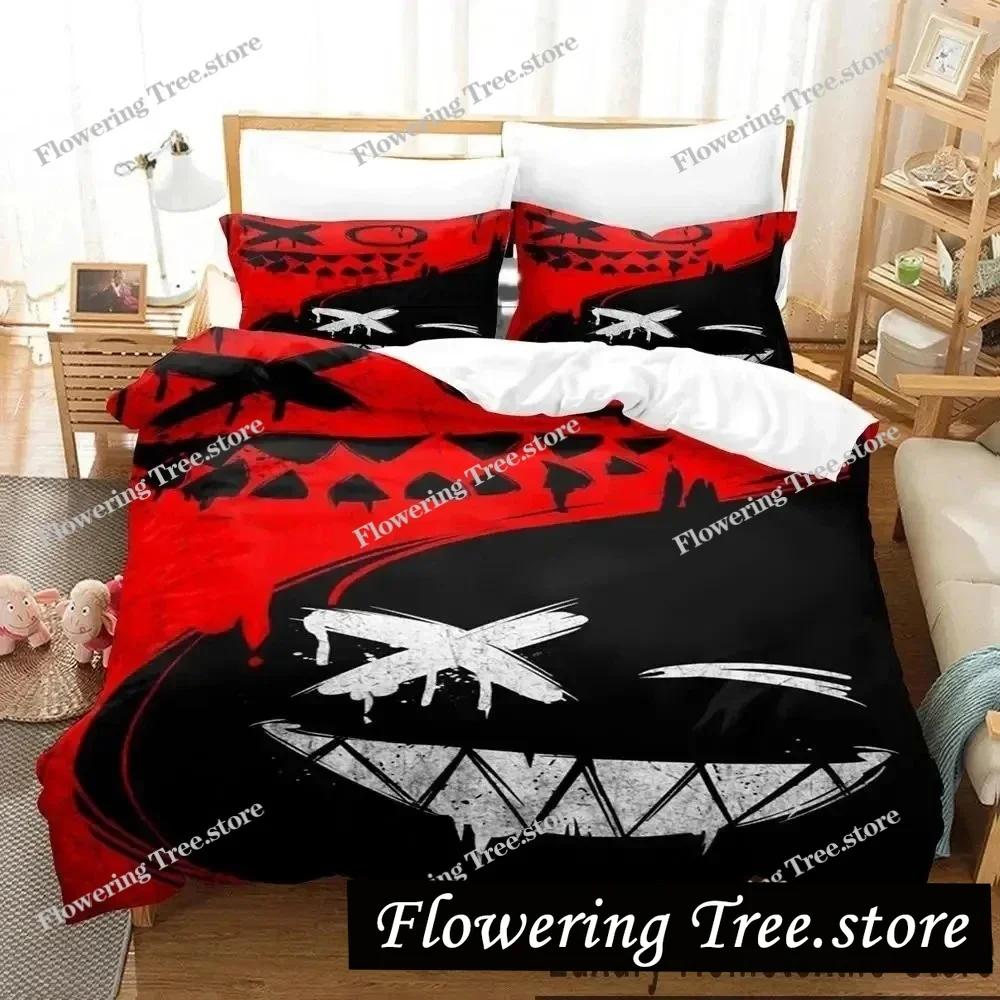 3D Print XOXO Devil Smiling Face Bedding Set Duvet Cover Bed Set Quilt Cover Pillowcase Comforter king Queen Size Boys Adult