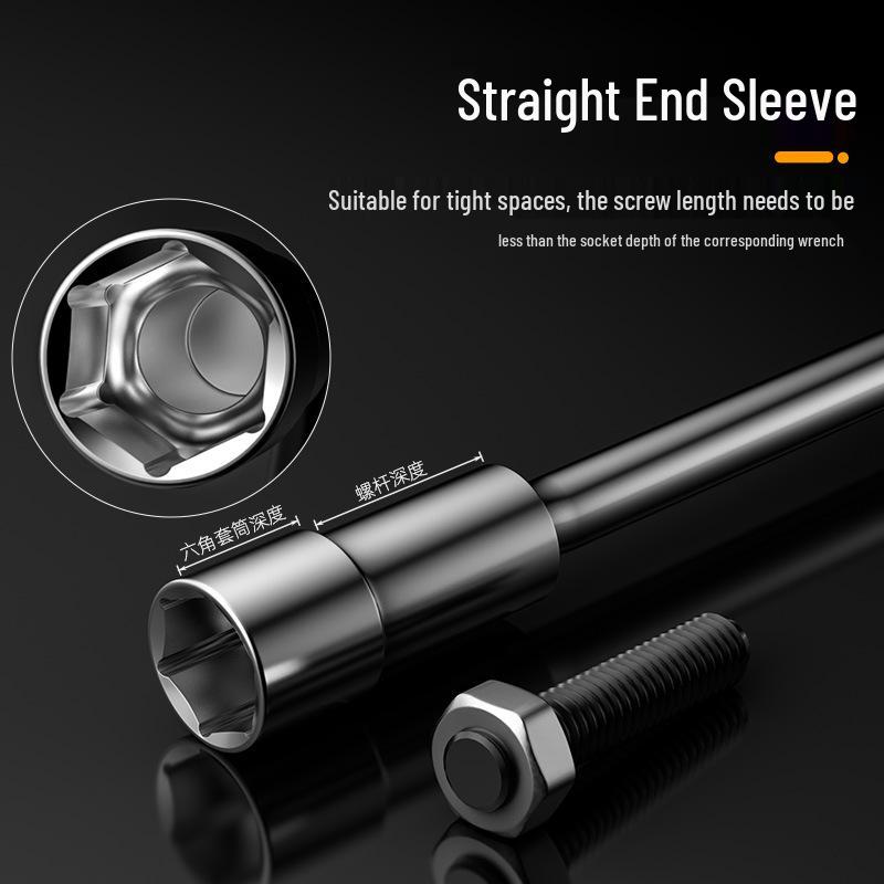 7-Shaped L-Type Double-Ended Bent Socket Wrench, External Hex Pipe-Style Auto Repair Tool.