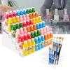Nail Polished Holder with 6 Layers Clear Acrylic Display Shelf Brush Holder Space Saving Designs for Salon and Home Use