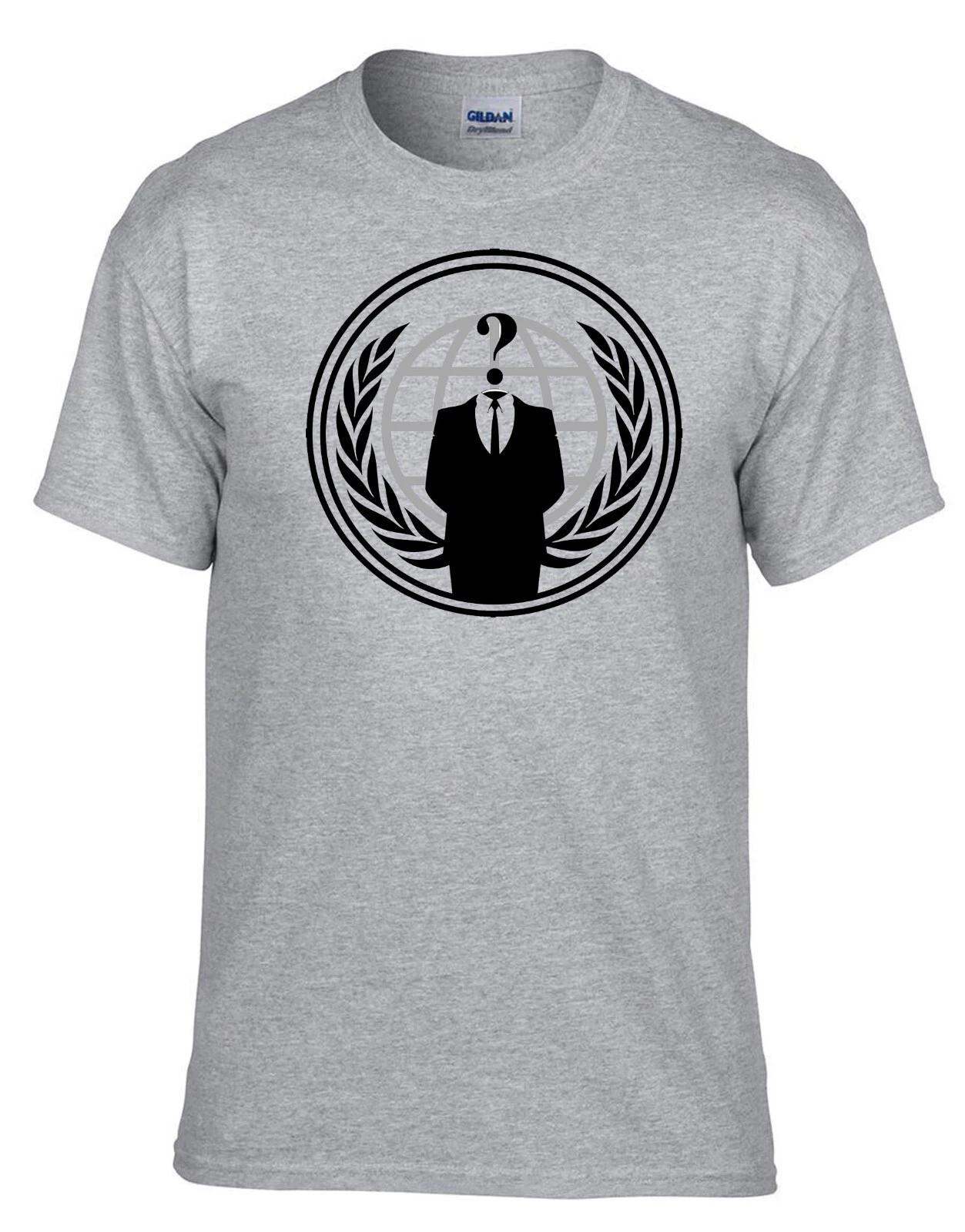 Anonymous Emblem Logo Grau Kindere T-Shirt -006_GR-Kids XS
