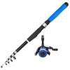 28038‑T210BL 2.1m Portable Fishing Rod Pole Set Retractable Rod Spinning Wheel Reel Baits Hooks Fishing Bag Kit