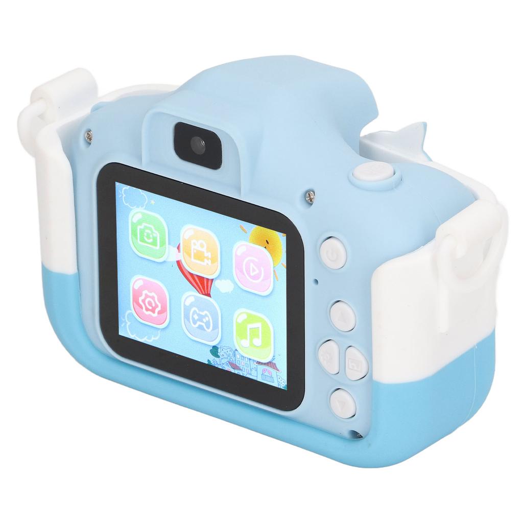 Kids Camera HD Video Dual Camera Built in Games Multi Mode Filter Blue Cute Cartoon Mini Digital
