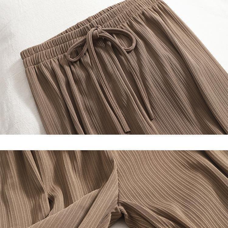 Women's Pants Solid Color Ultra-thin Wide Leg Pants To Wear The Basic Section Straight Casual Pants