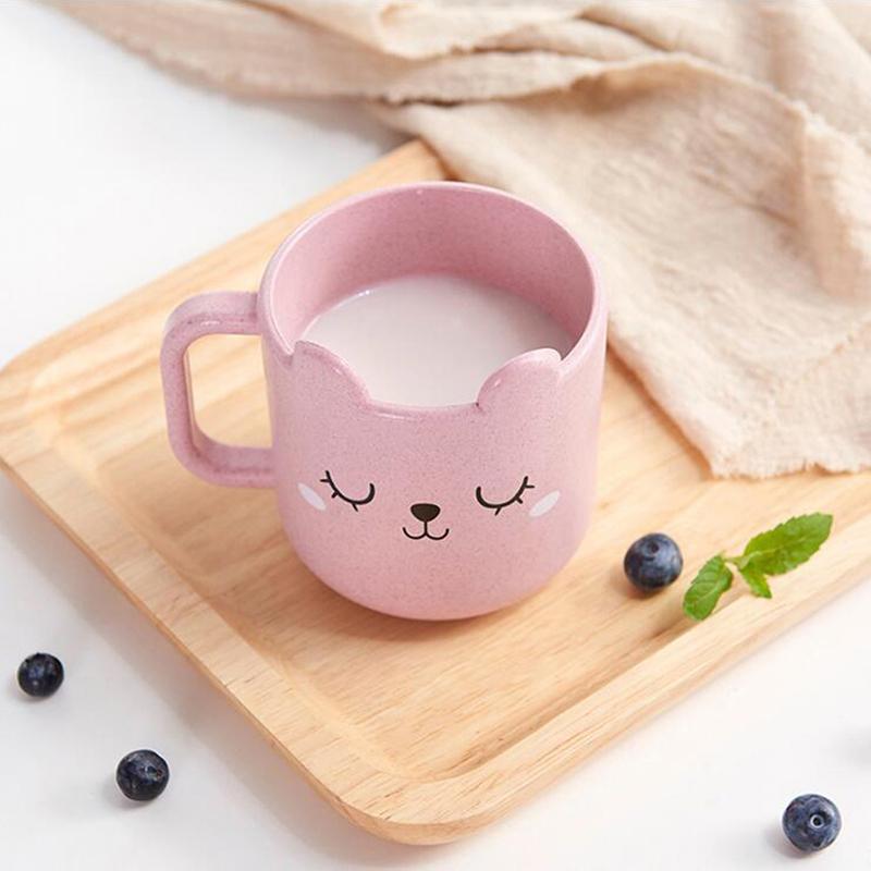 Wheat Straw Cartoon Expression Mouthwash Cup Creative Children Brushing Cup Plastic Cup Toothbrush Cup Bathroom Accessories