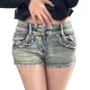 American Plus Size Spicy Girl Low-Waist Denim Shorts - Summery, Slimming, Sexy, High Street Style, Hip-Hugging Super Short Hot Pants