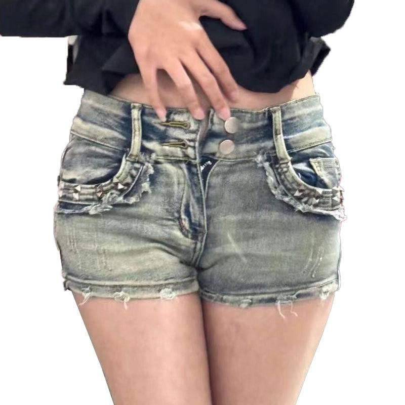 American Plus Size Spicy Girl Low-Waist Denim Shorts - Summery, Slimming, Sexy, High Street Style, Hip-Hugging Super Short Hot Pants