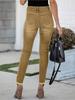 Women's Plus Size Slim Fit Multi-button Elastic Washed Denim Jeans