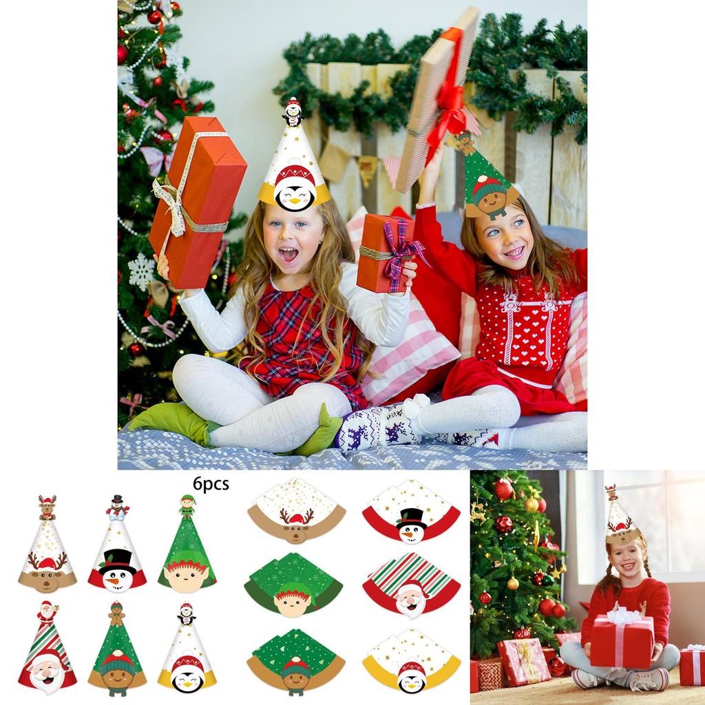 Weihnachtsparty Papier Dreieckshut Set Mit Rentier Design Für Kinder Und Erwachsene
