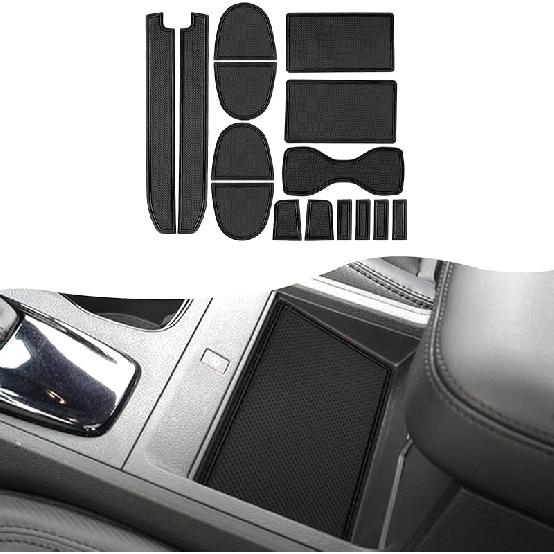 SXCY для Nissan Frontier 2022-2024 Аксессуары Вставки для подстаканников Подкладка 2024 Frontier Коврики для дверных прорезей Frontier Аксессуары 2024 Frontier Center 24 Frontier Black