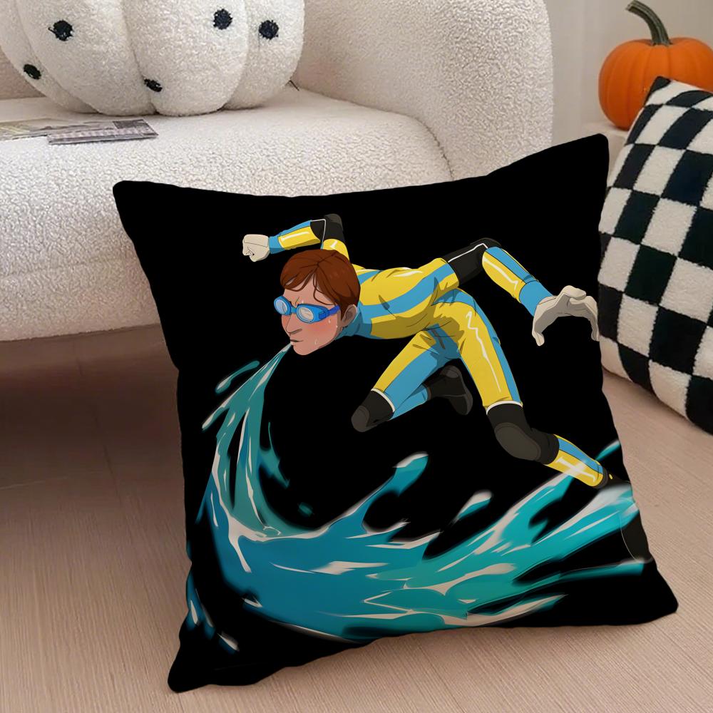 Simple Casual WWater Boys Dispatch Cushion Cover Linen Pillow Case Soft Breathable Protective Couch Room Decoration