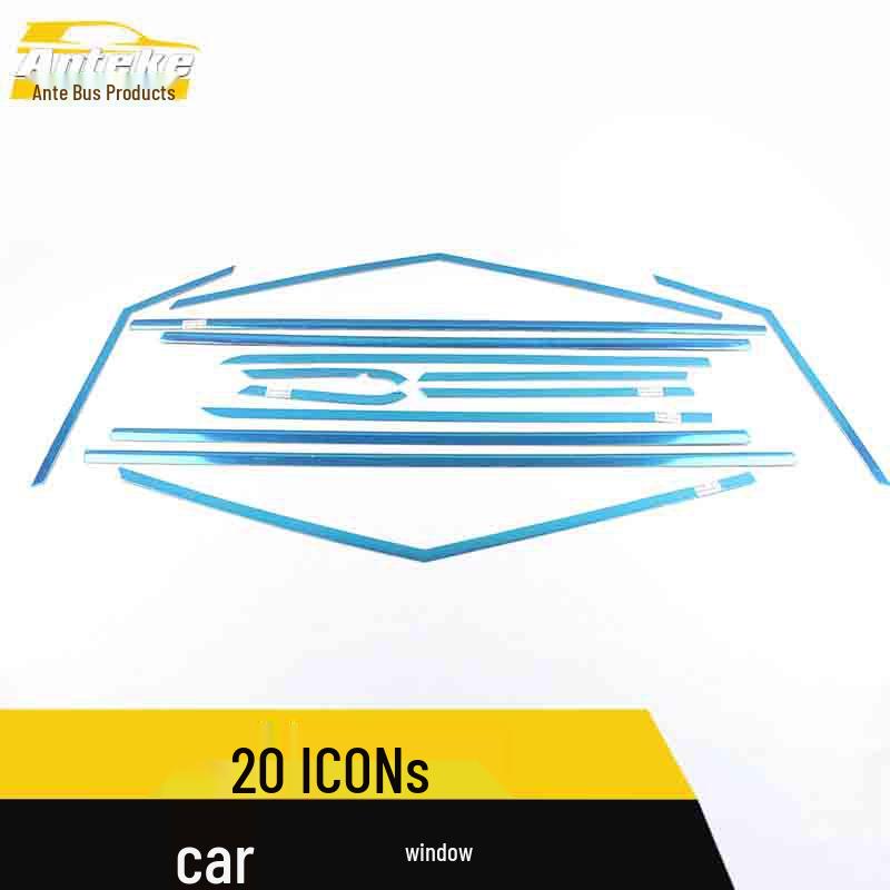 Universal ICON Car Decor: Stainless Steel Anti-Scratch Window & Body Strip for 20 Models