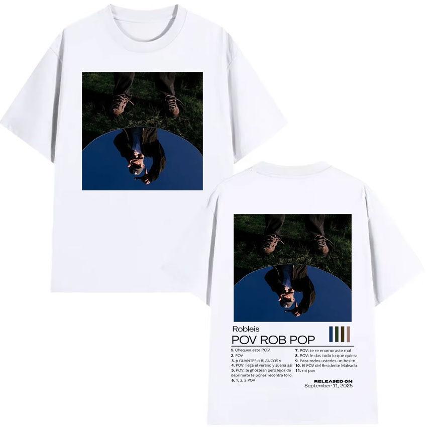 

Rapper Robleis Album Cover Hip Hop pure cotton Men Fashion Retro Tshirts Casual Gothic Cotton Crewneck Top 2026 Spring summer M