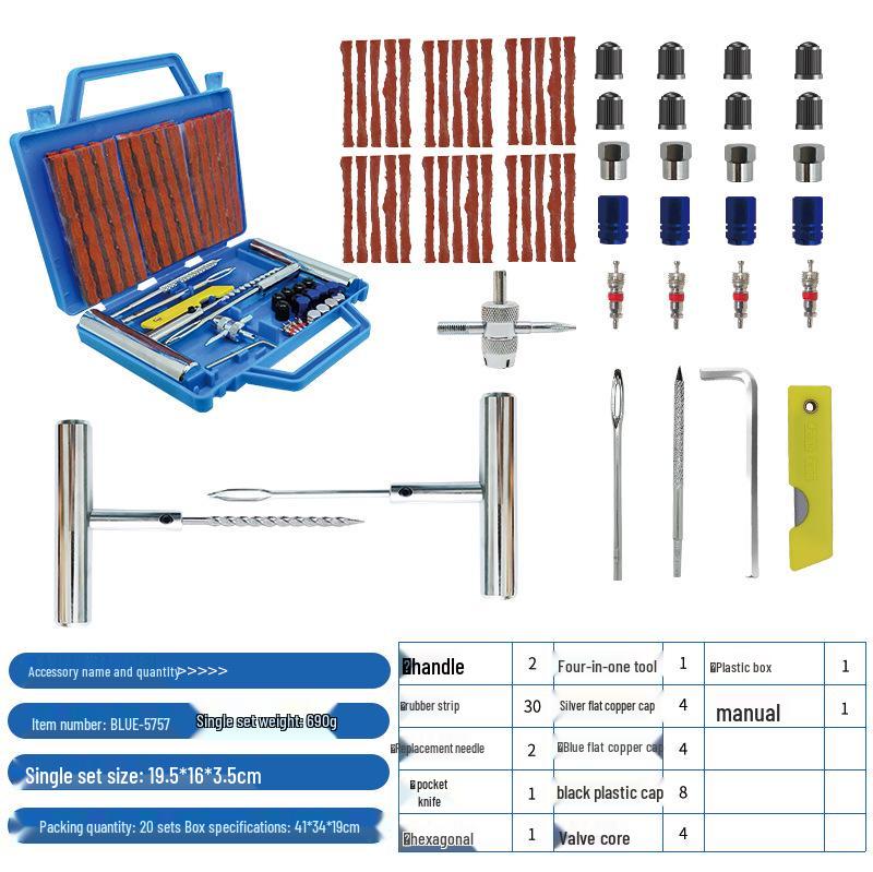 Motorcycle & Car Vacuum Tire Repair Tool Kit