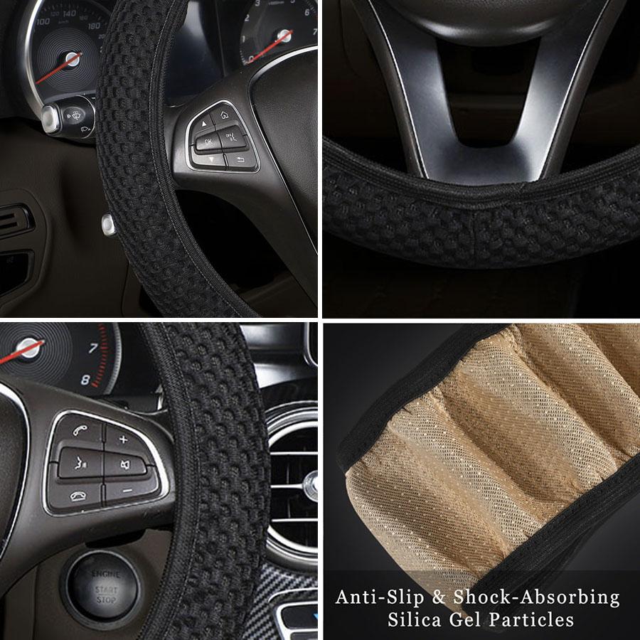 Bil Rattdeksel Sklisikkert Slitesterkt Stoff Mykt Styring Universal Hjulhylser Auto Interiør Biltilbehør
