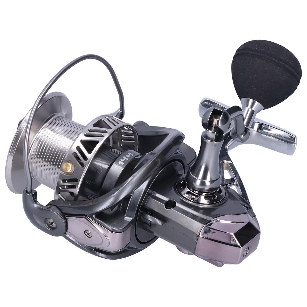 14+1 Bearing Spinning Reel 4.1:1 Gear Ratio All Metal Fishing Wheel Fishing Accessory(JS10000 )