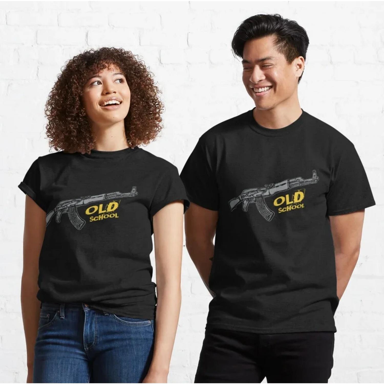 

Old School AK-47 T-Shirt 100% Cotton O-Neck Summer Short Sleeve Casual Mens T-shirt Size S-3XL XXXXXL чорний