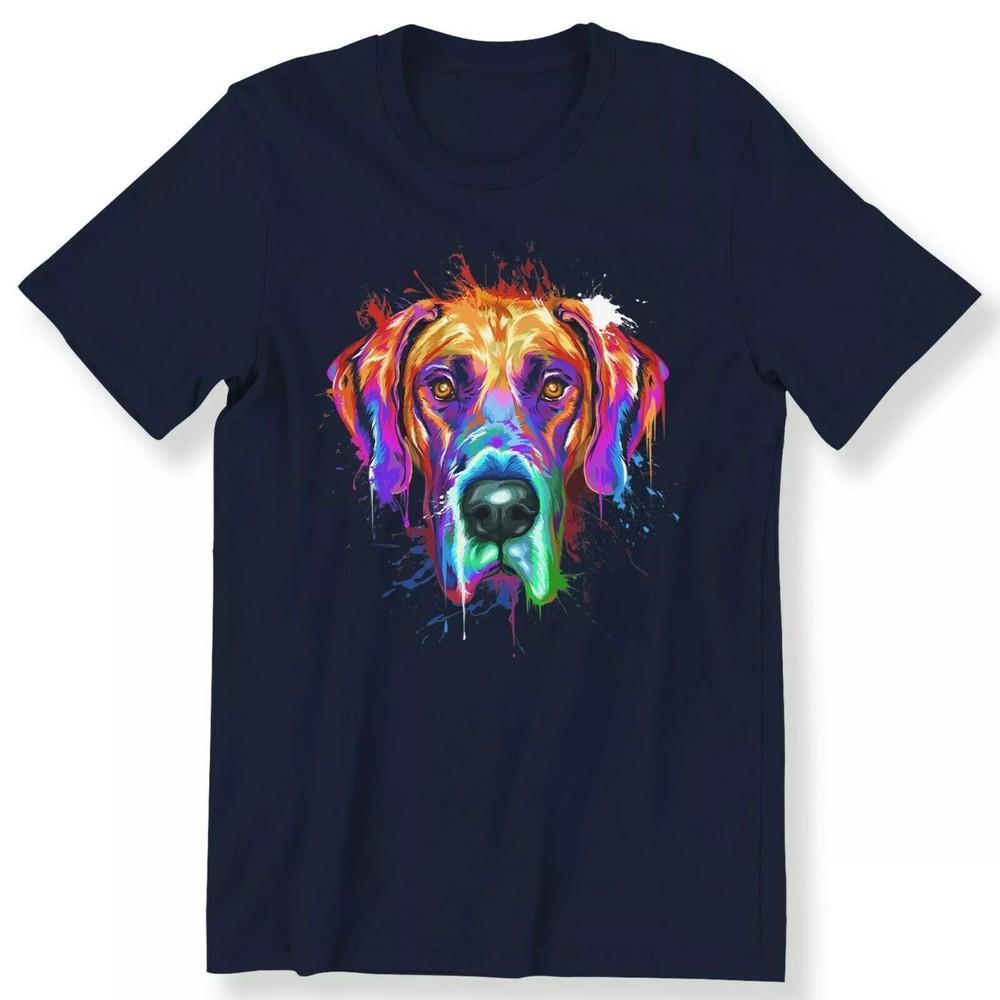 Great Dane Splash Art T-shirt Dog Lover Gift Unisex T-Shirt Unisex T-Shirt M