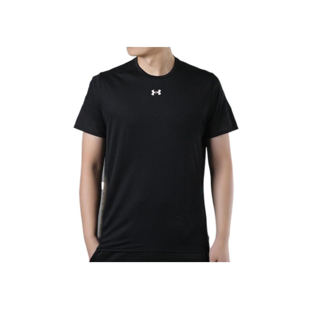 Under Armour Printed Logo Sports Crew Neck Long Sleeve T-Shirt Men tops Black 22600307-001