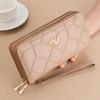 IELGY Ladies Long Wallet Diamond Double Zipper Fashion All-Match Wallet