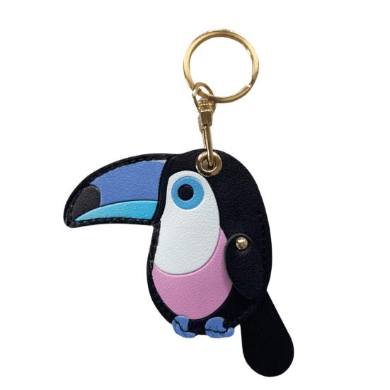 

Keychain Pendant Imitation Leather Colorful Toucan Shape Key Chain with Universal Lobster Clasp Bag Hanging Ornament
