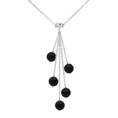 Collier - LOVA LOLA VAN DER KEEN - Cascada - Argent Massif 925 - Cristaux Noir - 42 cm