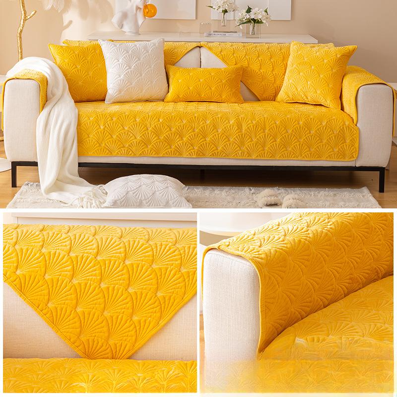 Simple Modern Thick Warm Netherlands Velvet Sofa Cushion Non-Slip Sofa Cushion Backrest Towel Armrest Towel