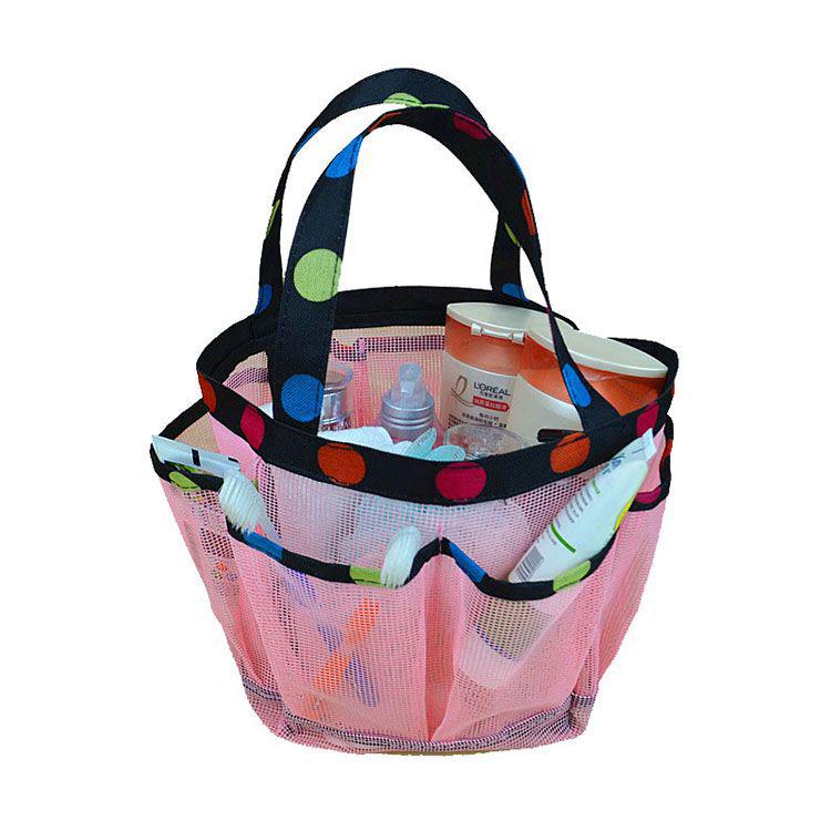 Foldable Mesh Toiletry Tote: Portable Shower and Swimming Storage Basket
