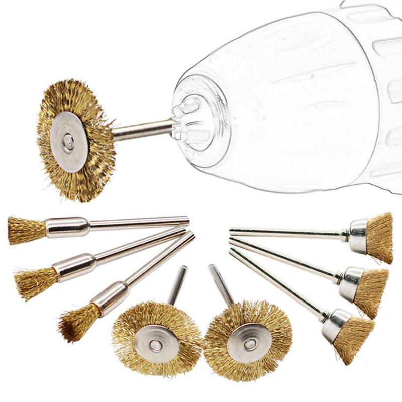 15PCS 1/8" Brass Steel Wire Brushes Accessories for Power Rotary Die Grinder 15PCS 1/8" Brass Steel Wire Brushes Accessories for Power Rotary Die Grinder