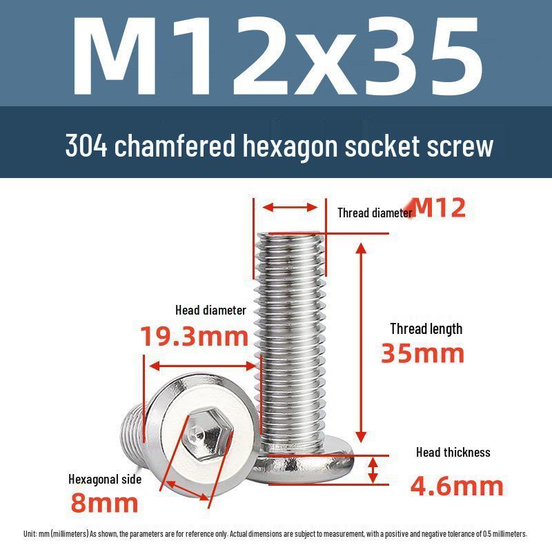 Yigu 304 Stainless Steel M2-M12 Countersunk Flat Head Hex Screw for Furniture & Cabinets