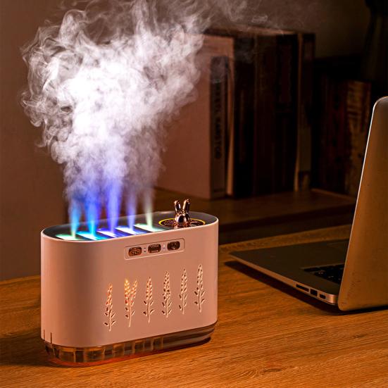Luftbefeuchter mit Musik-Sync-RGB-Lichtern, großem Wassertank, USB-betriebenem Desktop-Aromatherapiegerät, ätherischer Öldiffusor