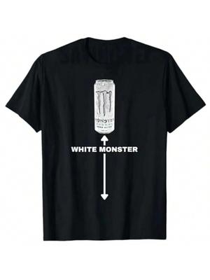 Biały Potwór Śmieszny Żart Przyjaciele T-Shirt Humorystyczny Modny Damski Graficzny Top Dla Miłośników Napojów Prezent