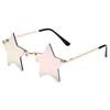 Men And Women Fashionable Solid Color Star Shaped Sunglasses, Dance Party, Holiday Decorative Glasses