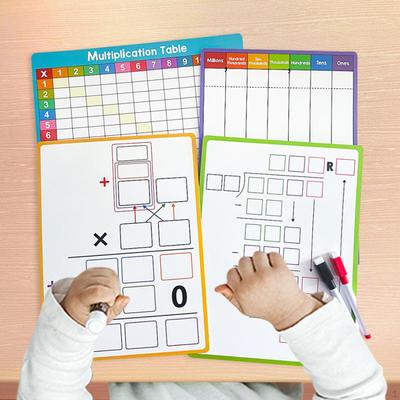 4x Small White Board Dry Erase Sheets Lapboard for Home Learning