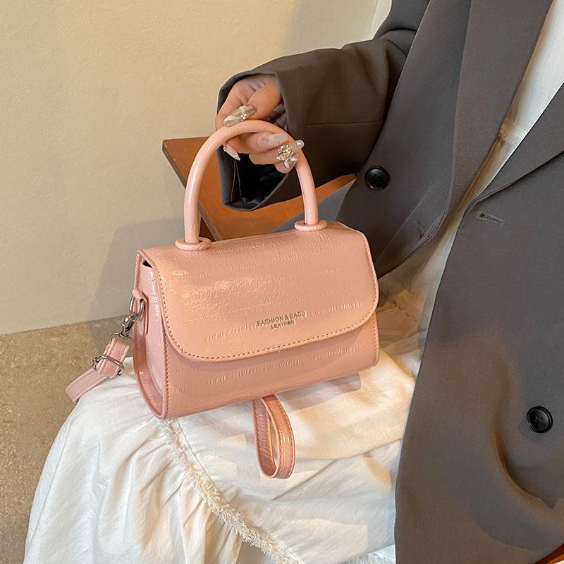 Nisch Mångsidig Handväska, Liten Fyrkantig Väska, Mode Axelväska, Utländsk Damväska, Texturerad Pu Crossbody-väska