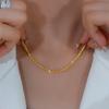 18K Gold Plain Chain Necklace Women'S O-Shaped Chain Collarbone Chain Snake Bone Color Gold Titanium Steel Thin Single Chain Rose Gold No Pendant