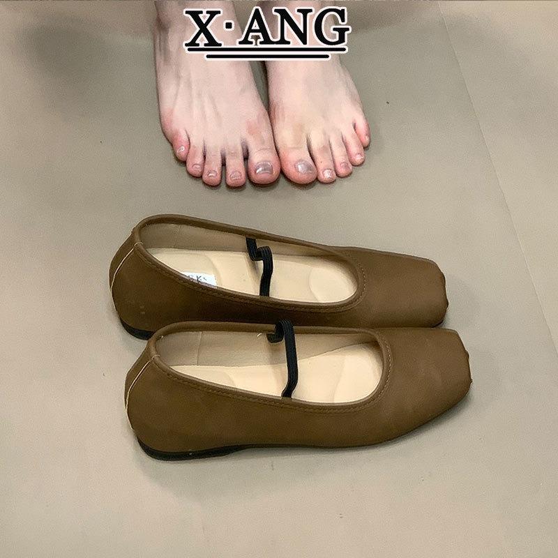 Sheepskin Version Inner Height-increasing Women's Shoes Mary Jane Shoes New Soft-soled One-pedal Pig Nose Square Head Single Shoes