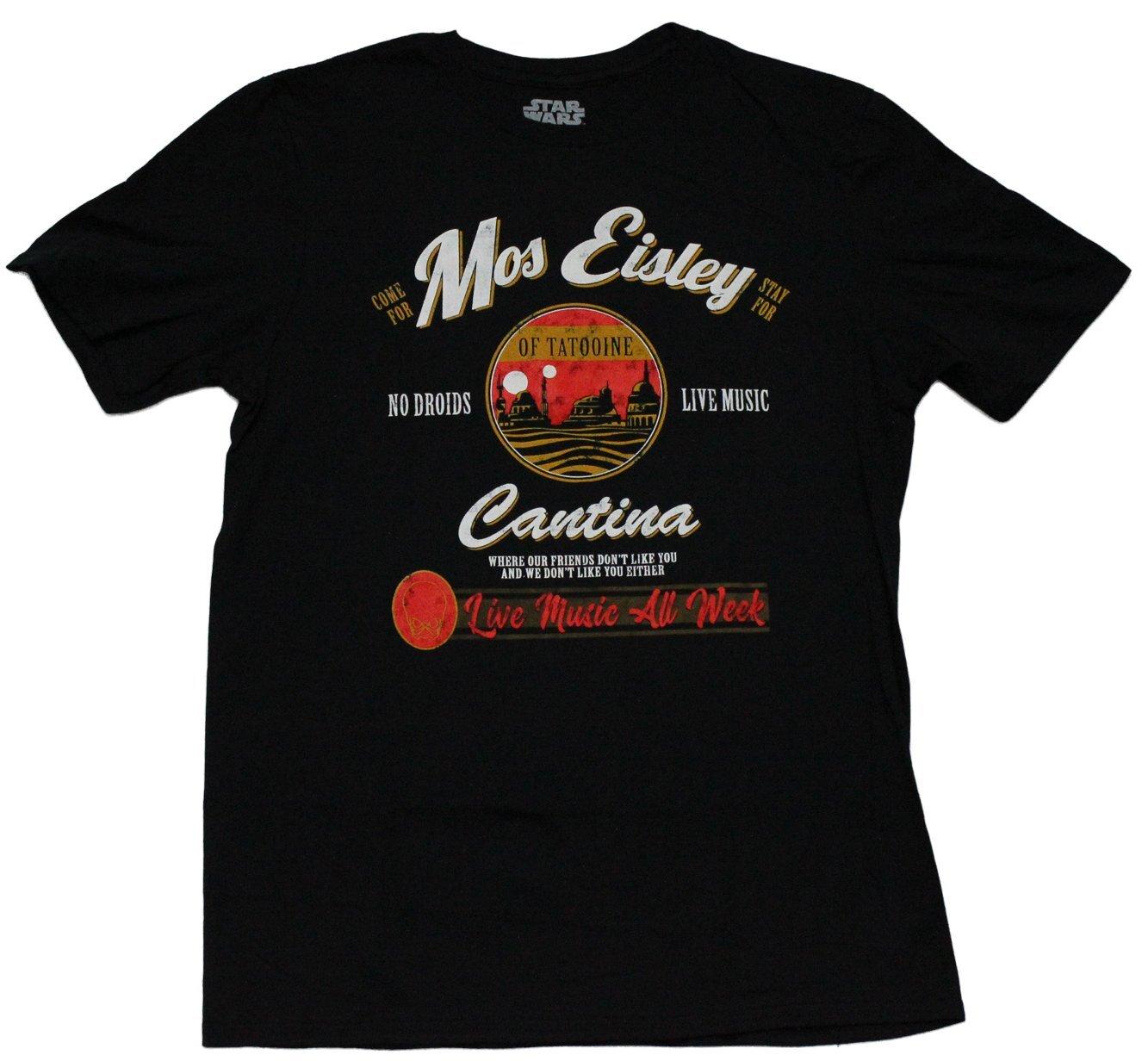 Star Wars New Adult T-Shirt - Mos Eisley Cantina of Tatooine No Lives Live Music L